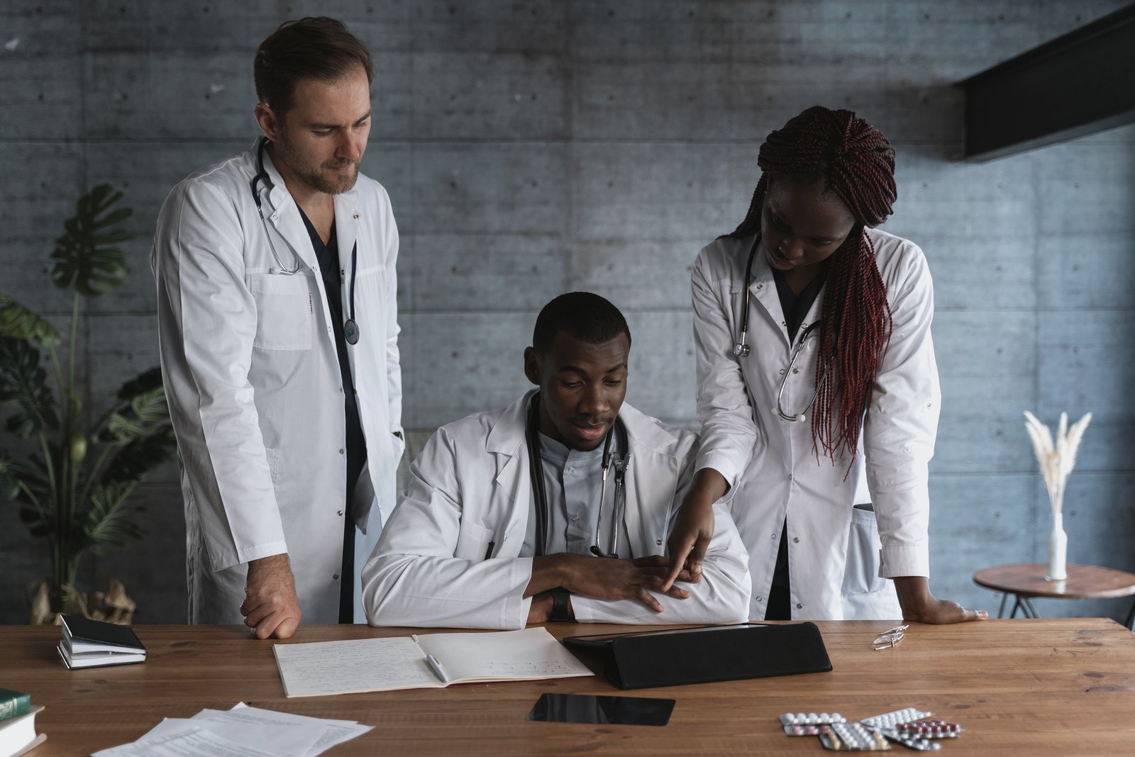 Healthcare professionals collaborating as a team