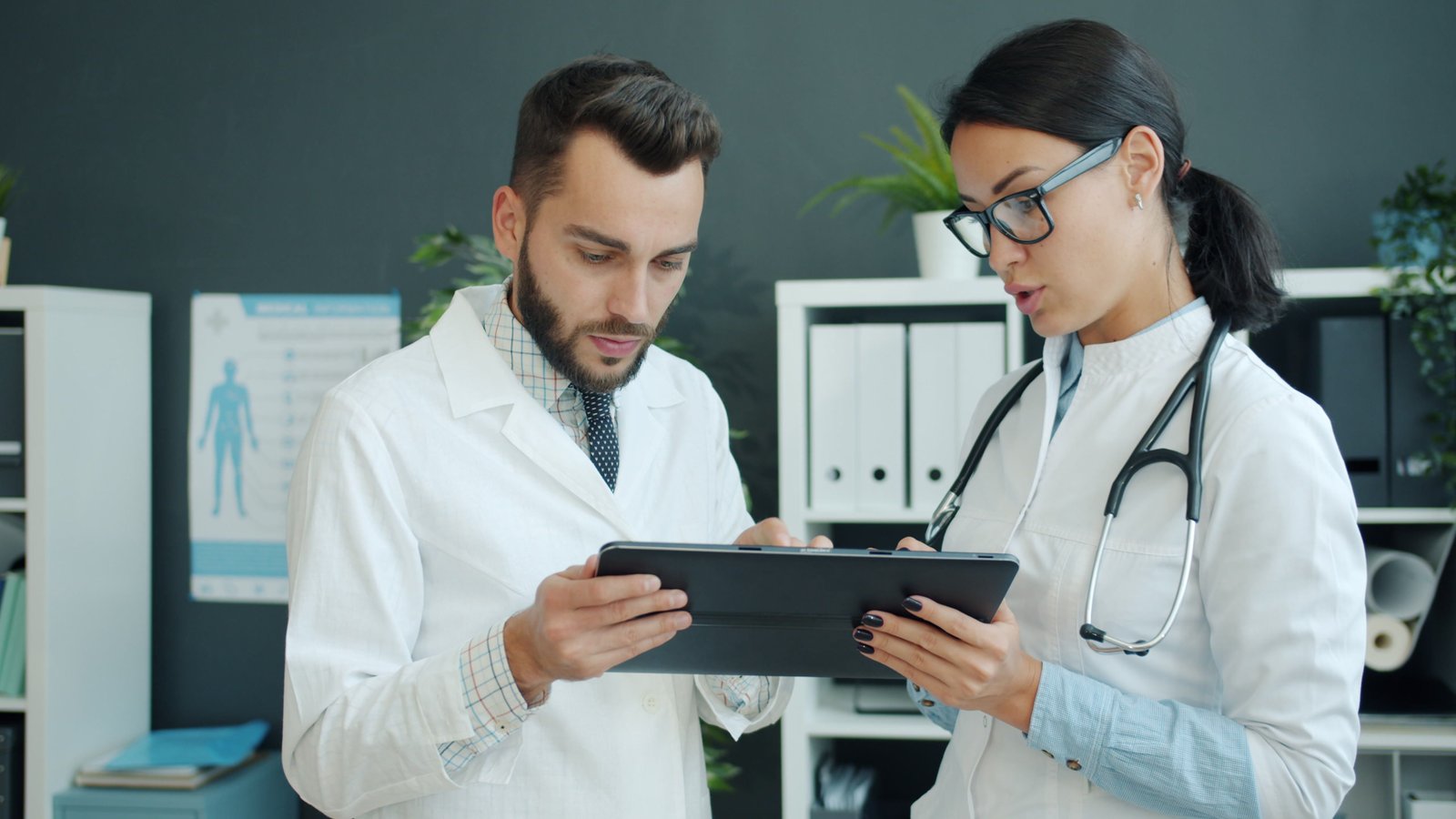 Healthcare professionals working together in a clinical setting