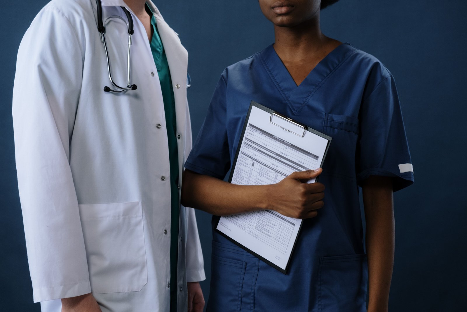 Healthcare professionals working together in a hospital